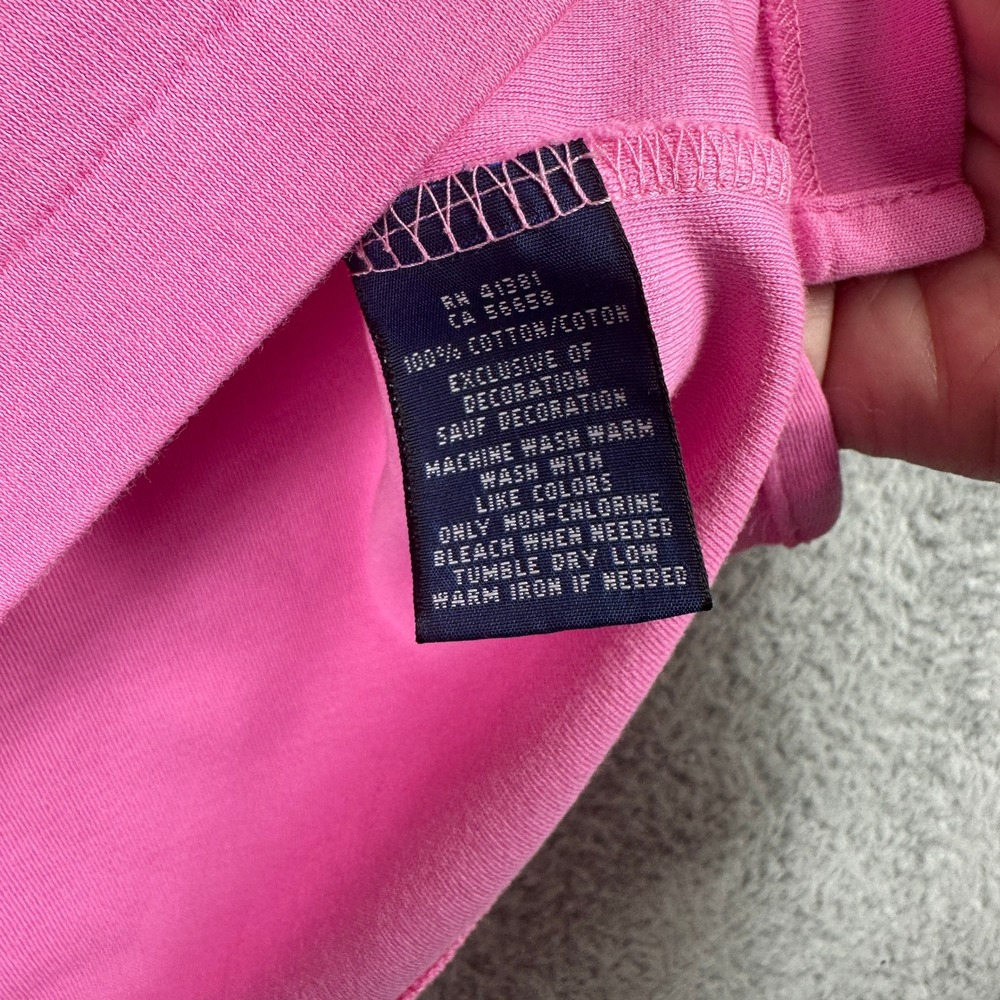 Ralph Lauren Polo Shirt Womens XL Pink Short Sleeve Yellow Pony Logo Cotton - Picture 9 of 11
